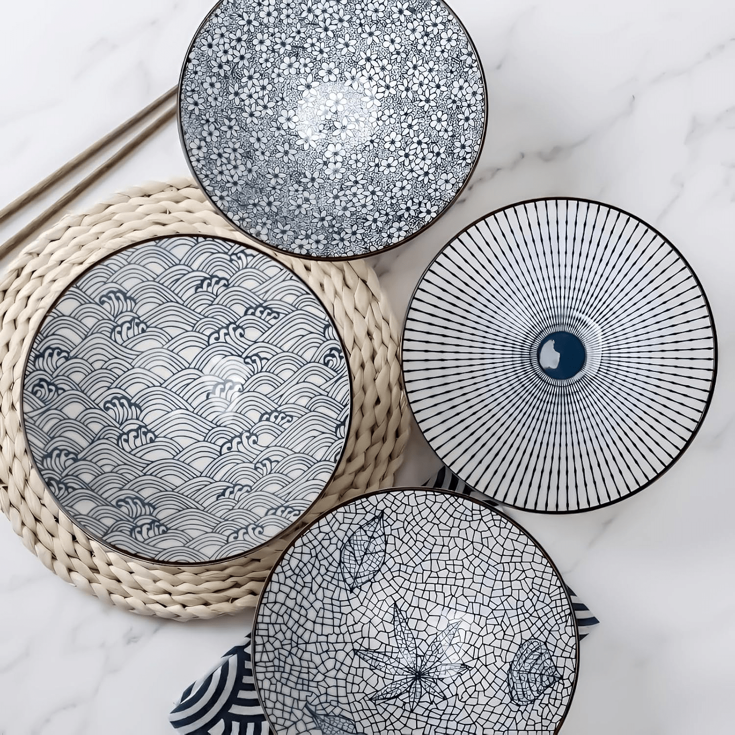 4pcs Ceramic Bowl, Tall Ceramic Plate, Creative Soup Bowl, Ramen Bowl, Noodle , For Home Kitchen Restaurant, Kitchen Supplies, Tableware Additions