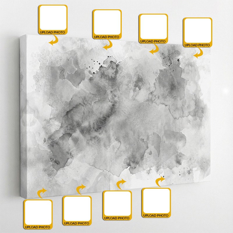 TEMU 2d Flat, 2d Flat, 1pc Personalized Memorial Canvas With Wooden Frame, Custom Photo One, For Family Portrait From Different Photos - Personalized