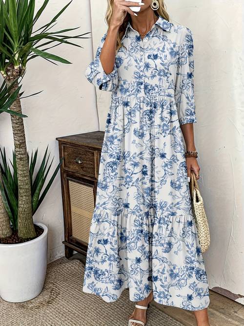 womens long sleeve button up dress with a half