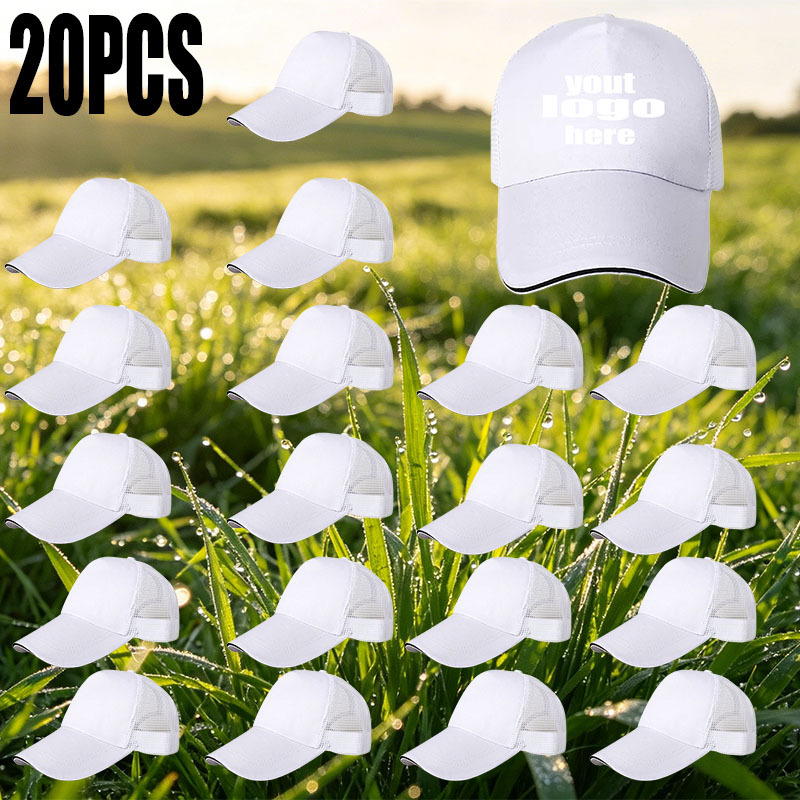 20pcs Personalized Custom Baseball Caps with DIY Logo