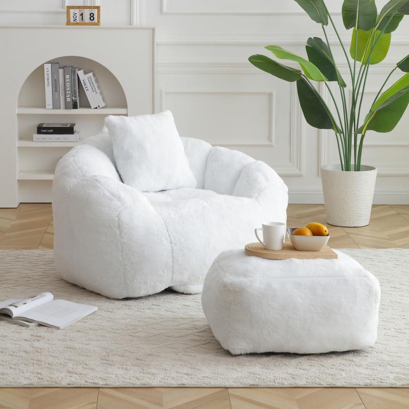 bean bag chair with footstool modern large lounge chair lounge