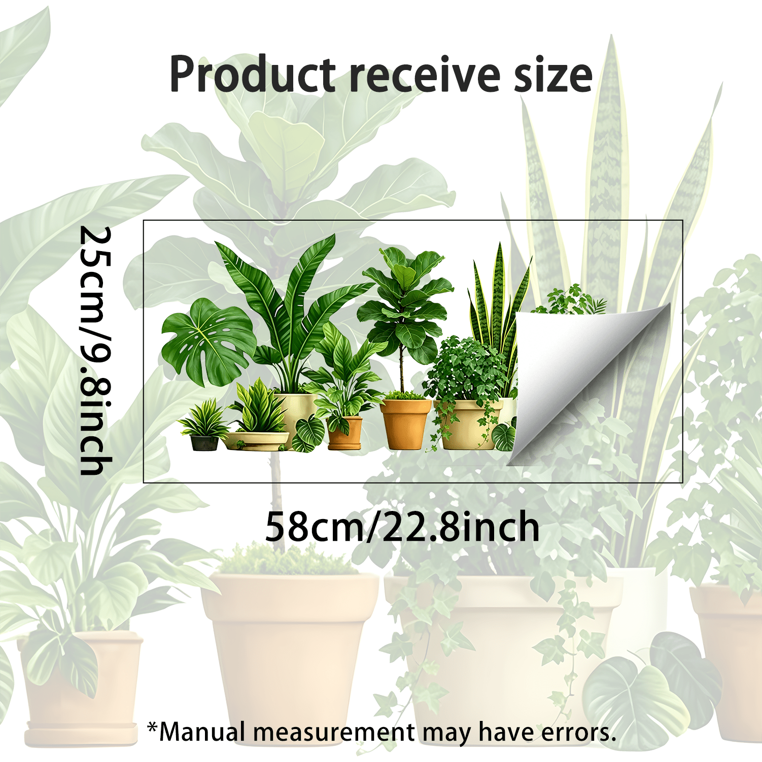TEMU 1pc Green Plant Potted Glass Sticker, Pvc Electrostatic Sticker Reusable, Anti-bird Collision Window Sticker, Suitable For Bedroom Living Room