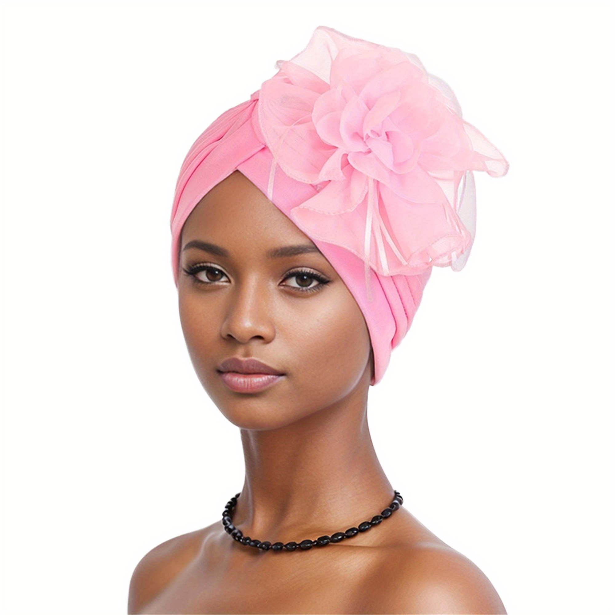 women's breathable mesh floral turban hat pre tied chemo Temu