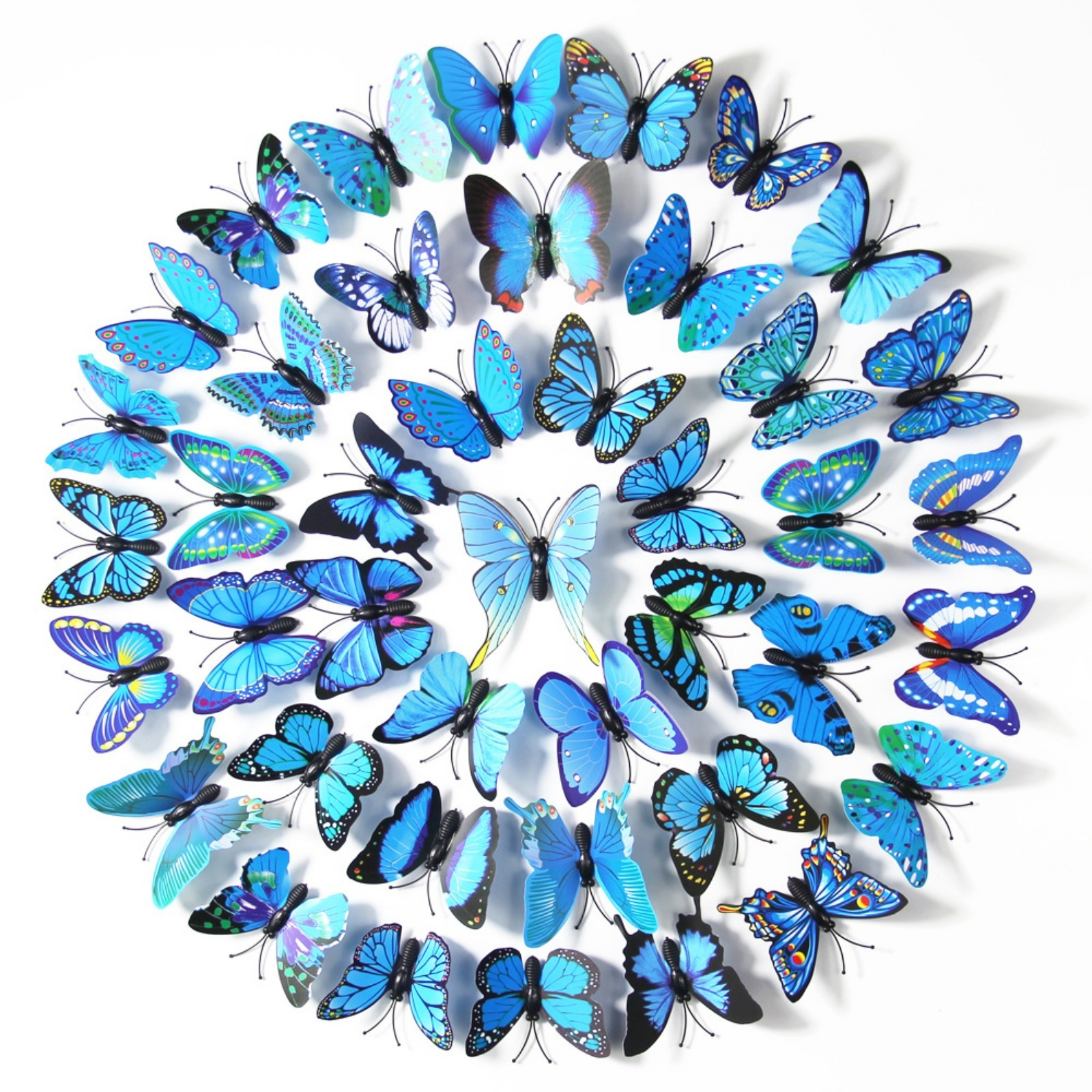 50pcs Of 6cm Simulated Butterflies, Three-dimensional Wall And Curtain Decorations, 3d Additions, Fridge Magnets And Wall Stickers