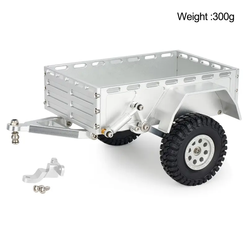 POENVFPO Remolque de enganche de coche RC 1/18, aleación de aluminio, neumático de goma, a prueba de óxido, con estilo altamente simulado, para 1/18 RC Crawler (Deep Ti POENVFPO Remolque de enganche de coche RC 1/18, aleación de aluminio, neumático de goma, a prueba de óxido, con estilo altamente simulado, para 1/18 RC Crawler (Deep Ti