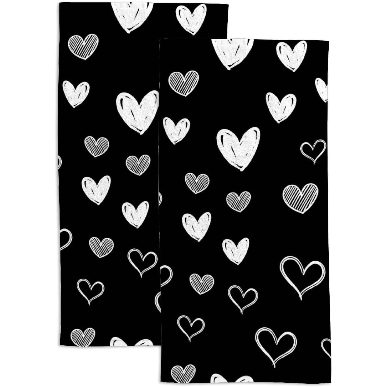 TEMU 2 pièces Mouchoirs/Serviettes Graffiti - Chiffons Doux pour Vaisselle, Bain et Gym - Cadeau Décoratif pour la Saint-Valentin, Serviettes à Motif