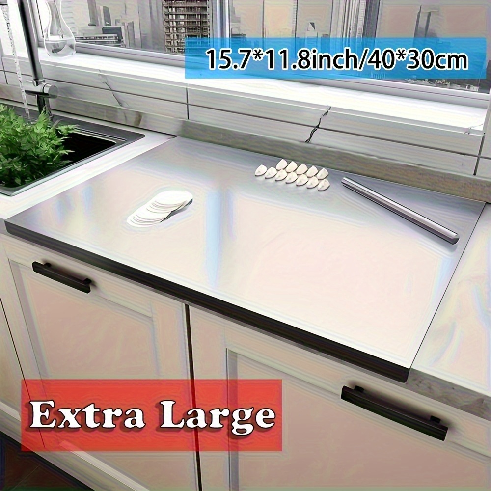 TEMU Heavy-duty Extra Large Commercial & Home Kitchen Cutting Board - Stainless Steel Prep Surface, Easy To Clean & Store, Large Chef Board For