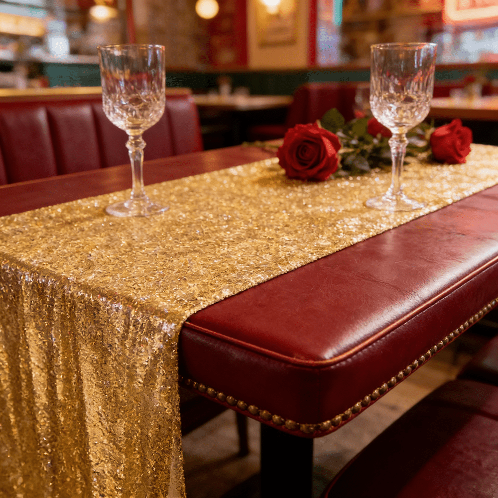 TEMU 1pc Champagne Soft Sequin Tablecloth, Washable Reusable, Gentle Champagne Golden Texture, Suitable For Wedding Banquet Home Party Decoration