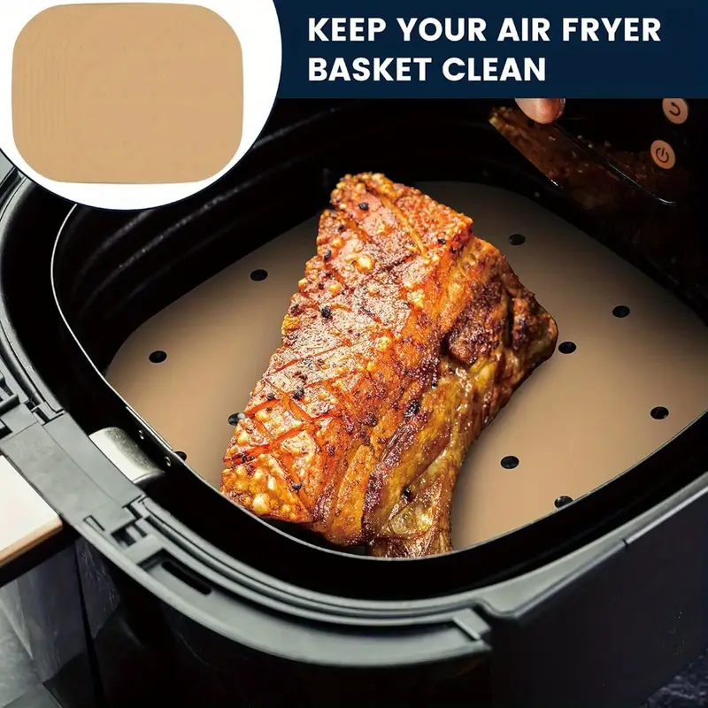400pcs 6. 3 inch square air fryer parchment paper liners disposable, unbleached air fryer sheets with holes, perforated steamer liners for 2- 5qt basket air fryer microwave oven frying pan plate, air fryer liners paper, disposable air fryer liners, air fryer paper liners, air fryer liners disposable, kitchen essentials, baking sheets, nonstick liners, perforated design, heatresistant liners, unbleached paper, oven safe liners, cooking liners, meal preppers, home cooks Product details 0