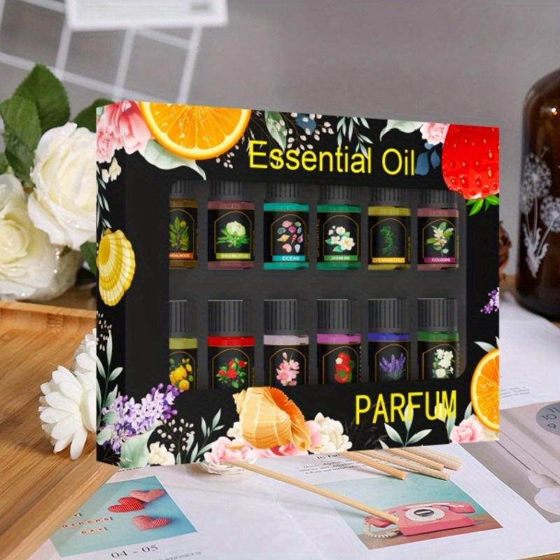 12 mini bottles of 3ml 0 1 1fl oz essential oil gift box set mini bottle 12 essential oils with different scents which   used as birthday gifts christmas gifts and valentines day gifts