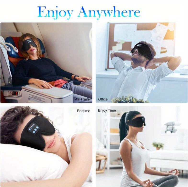 wireless   sleep eye mask headphones music soft light blocking sleeping memory foam travel relaxation valentines day gift for women and men Product details 6