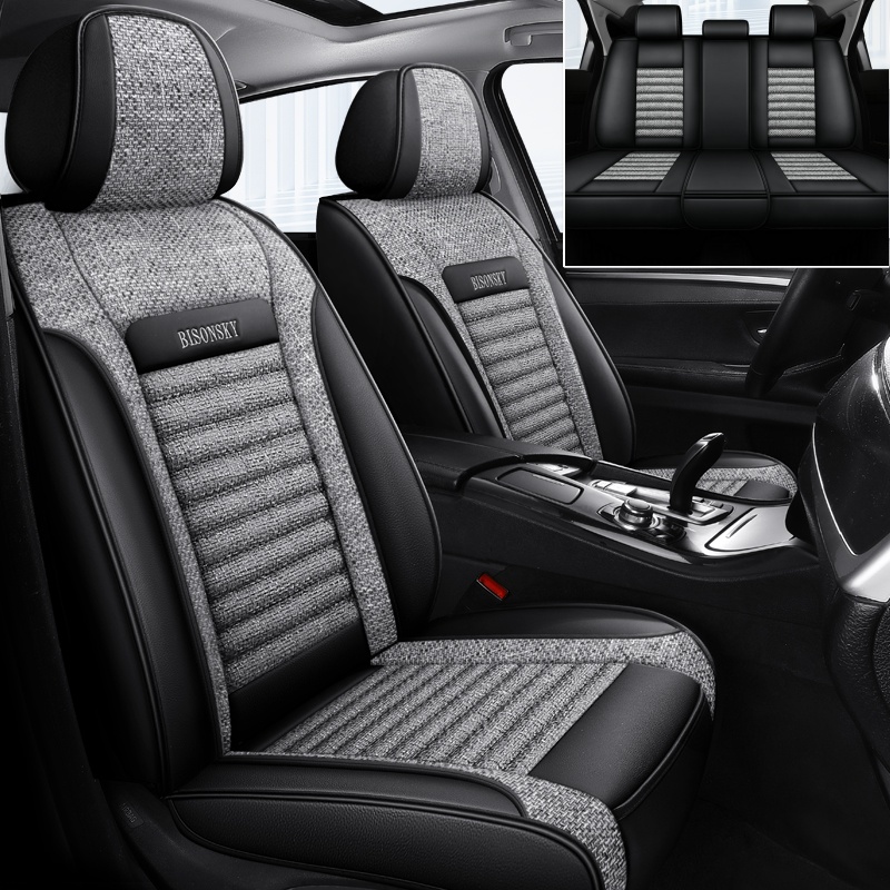 TEMU 5pcs Universal Hemp Comfortable Breathable Car Seat Covers, Ted Fabric, Suitable For All Car Models