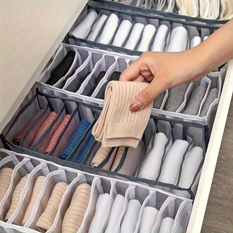 Scatola Organizer Con Coperchio Per Biancheria Intima: Contenitore In Plastica PP Con Scomparti Per Calzini, Reggiseni E Accessori Da Armadio
