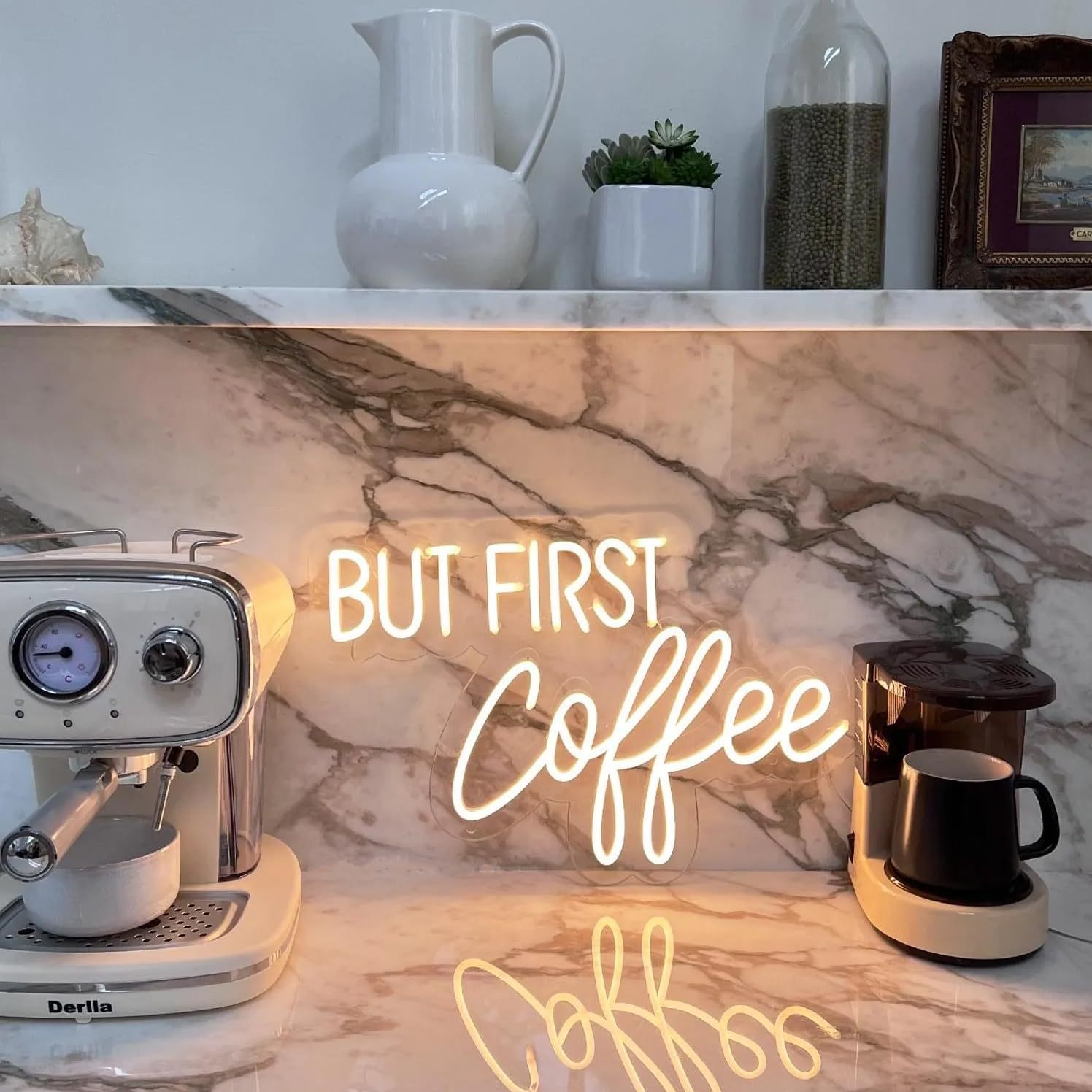 3d stereoskopisk led neon skylt but första kaffeskylt - Temu Sweden