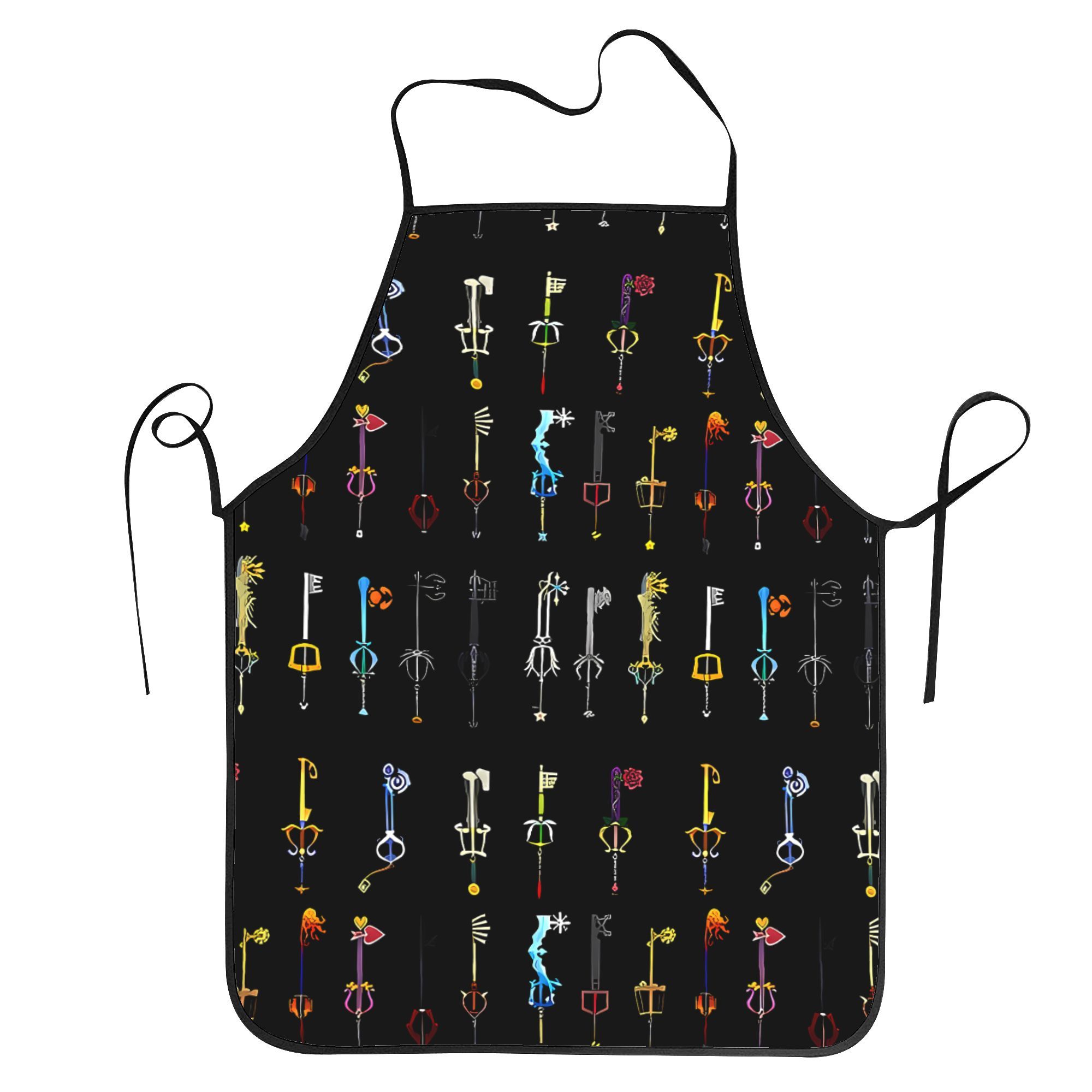 

Keyblades Apron - Vintage-inspired, Polyester, Design With Vibrant Print, , Cooking Enthusiasts