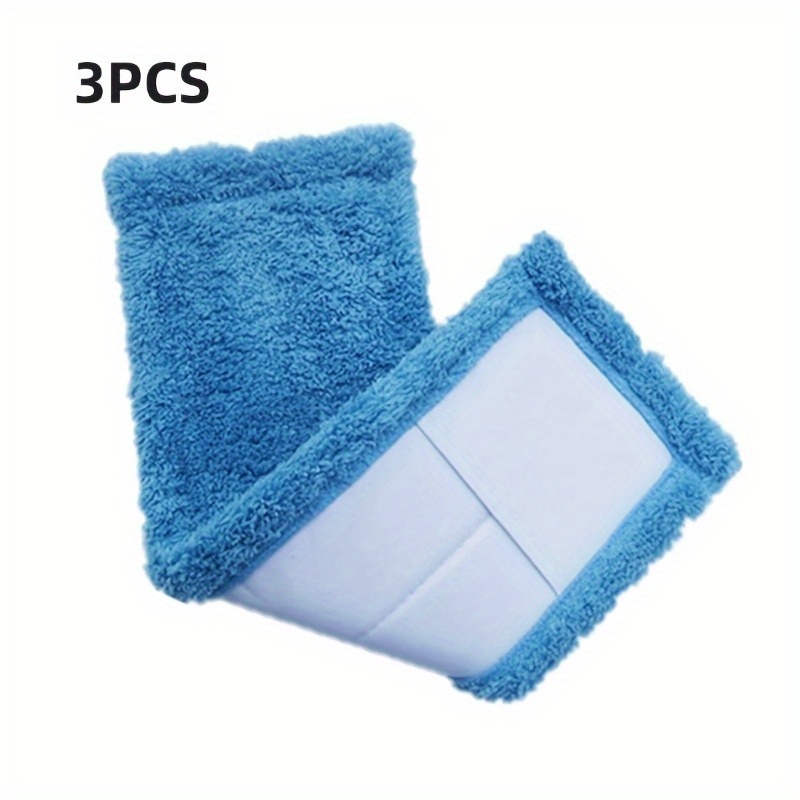 E-shop 3er Set Dicke Korallenvlies Mopp Pads - Wiederverwendbare und Waschbare Reinigungstücher für Böden mit Hoher Saugfähigkeit, Hergestellt aus