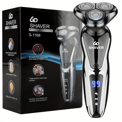 mens cordless electric shaver with led display 3d floating rechargeable washable cordless operation ideal for travel suitable for men boyfriend gift valentines day present