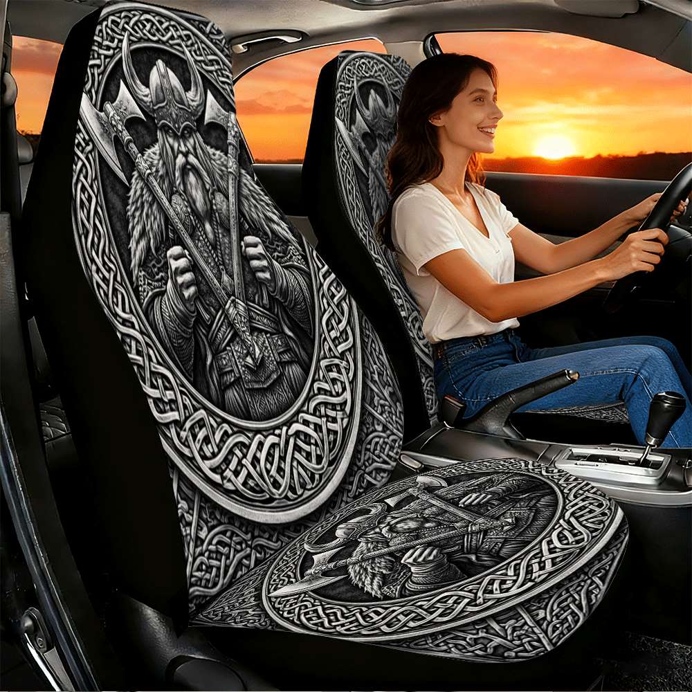 2pcs Car Seat Covers Suitable For Front Seats, High , Material, Suitable For Cars, Suvs And Trucks, Women' Accessories, Christmas Eve Scares, Halloween.