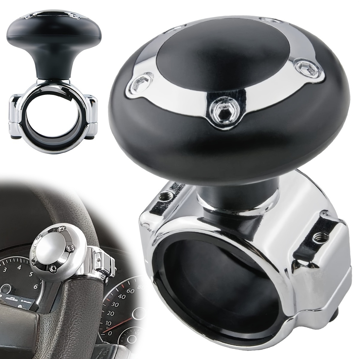 

Universal Steering - Rotating , Ergonomic -slip Strip, Compatible Vehicles -