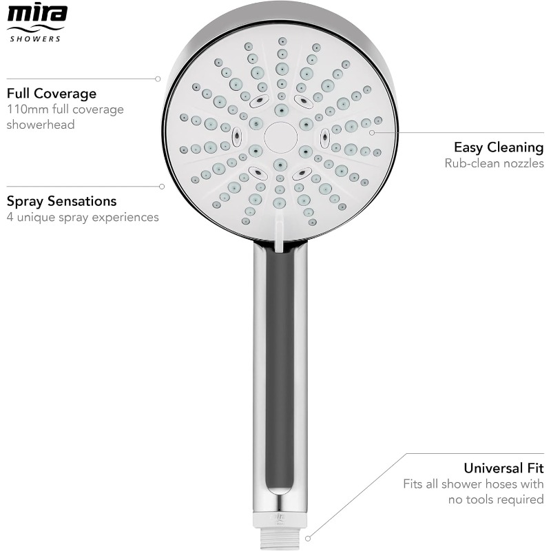 Modern Ceiling-Mounted 4-Spray Shower Head with Rain, Massage, Spa & Bidet Modes