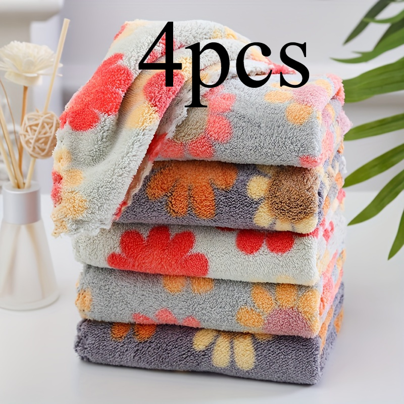TEMU 4/8pcs Set Of Luxurious Bohemian Floral Patterned Towels - Dishcloths, Dish Towels, Square Towels, Super Absorbent, Quick-dry - Perfect For