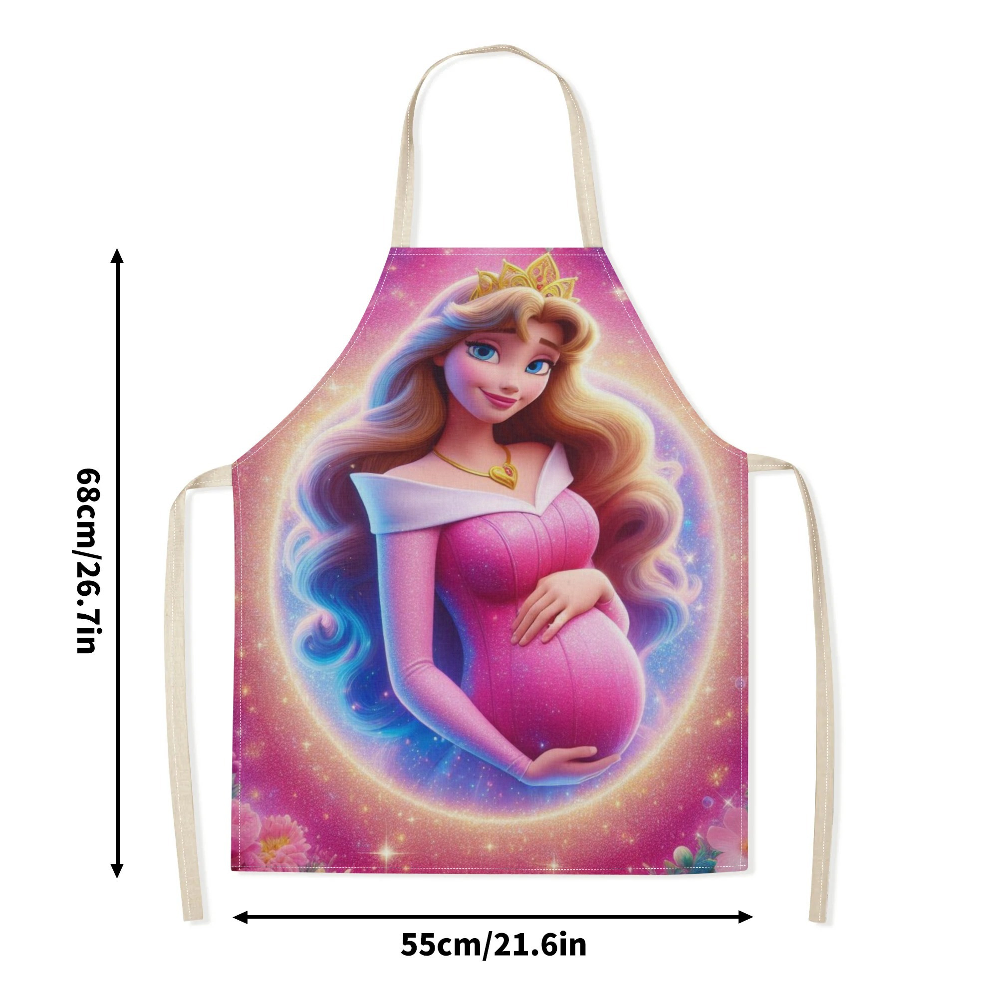 disney  -themed waterproof apron - vibrant cartoon princess print,   polyester, ideal for home, restaurants, cafes & supermarkets, restaurant apron|vibrant apron|waterproof polyester details 7