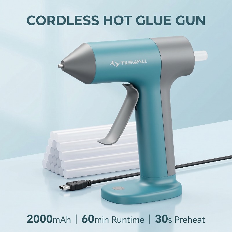 TEMU 4v Wireless Hot Glue Gun, Usb-c Rechargeable | Fast Heating, Drip-free & No , For Diy Crafts, Home Repairs, Woodworking Repair Tool, Gun Set
