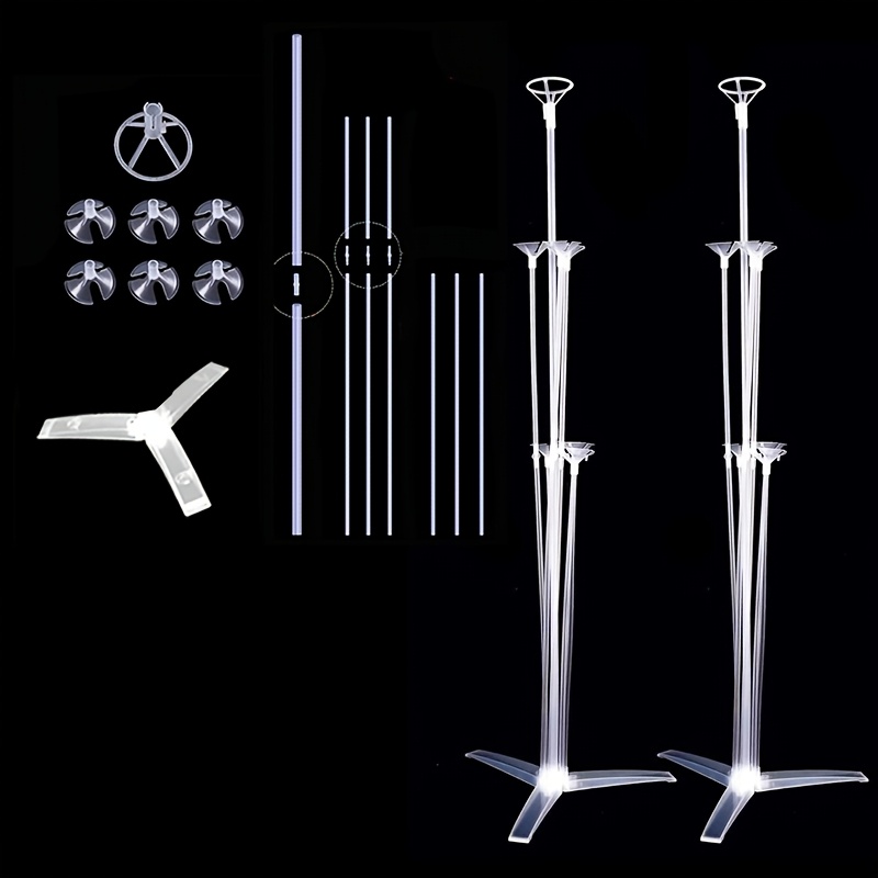 Image of 2pcs Balloon Stand Tripod Set - No Power Needed Floating Column Holder - Decoration Gift For Christmas Birthday And Wedding, For Christmas, Halloween