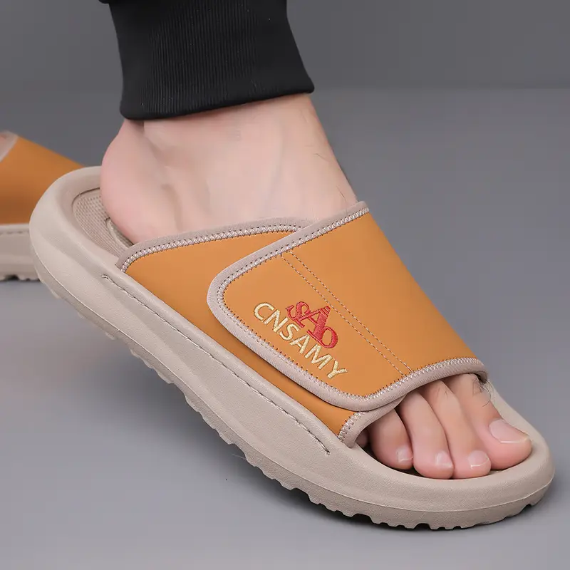 mens home bathroom slippers 2025 new lightweight quick dry mens sandals fashion open toe slides for indoor outdoor beach and casual wear sole non slip solid color round toe stylish anti skid flip flops comfortable thick soled summer durable eva material unisex design everyday use car friendly slip resistant house slippers 2pcs set 1pc shoe 1pc bag Product details 10