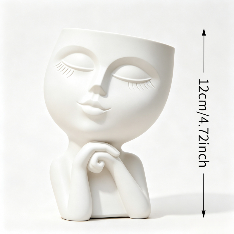 TEMU Nordic Abstract Human Face 3d-printed Vase Planter, Entryway Hotel Decor, Mother' Day Thanksgiving Xmas Gift, Shelf Tabletop Home Art Ornament