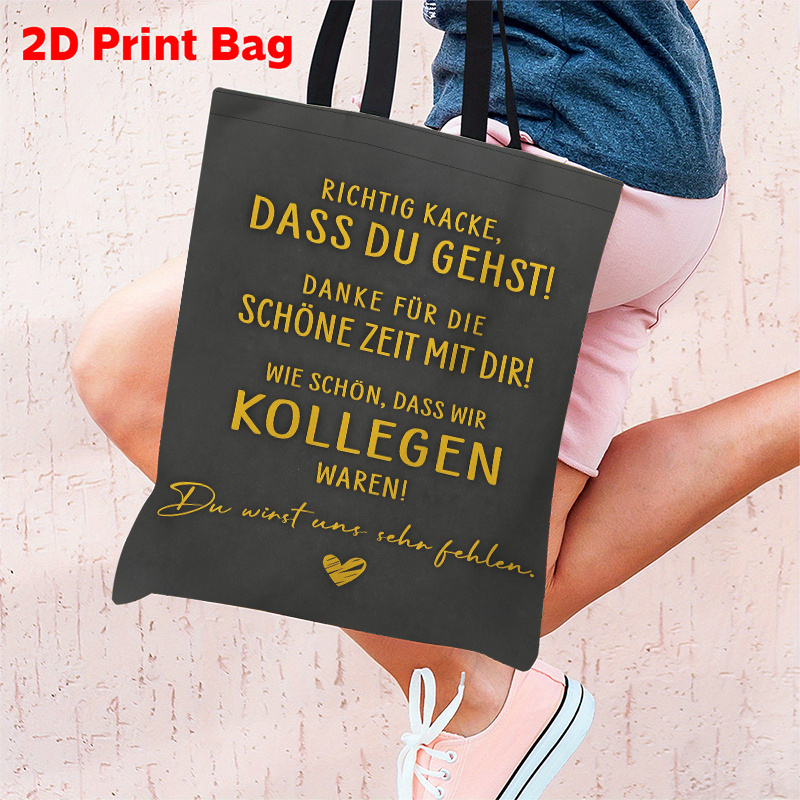 TEMU Single Piece Of 2d Flat Printed Tote Bag For Women, Ideal For Bidding Farewell To Coworkers And Colleagues. This Lightweight, Bag Makes A Great