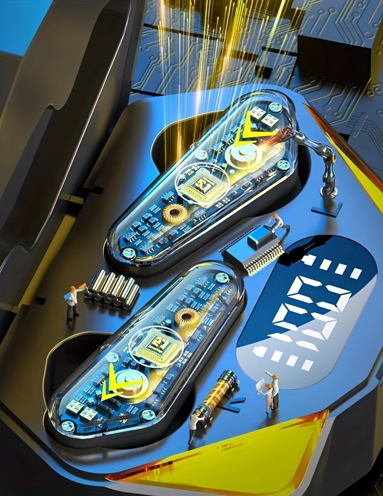 Audífonos Inalámbricos de Año Nuevo 2025 con Pantalla LED y Táctil, Auriculares Intrauditivos ETSW para Deportes, Música y Juegos para IOS/Android