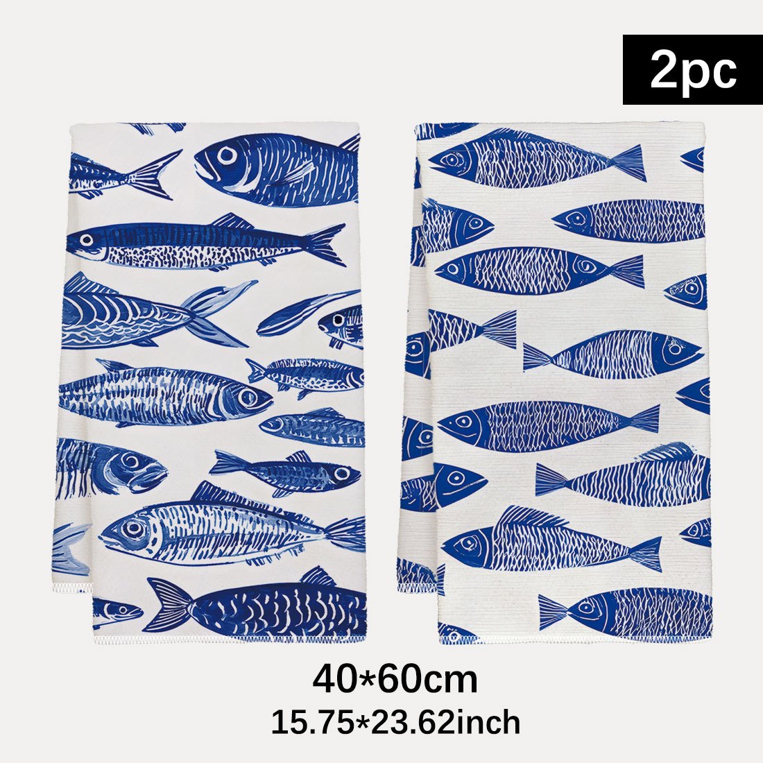 TEMU Blue Fish Pattern Print Design Pattern Printed Kitchen Towels, Neighbor Gift Mom Gift, Birthday Gift, Sweet Housewarming Gift For , Kitchen