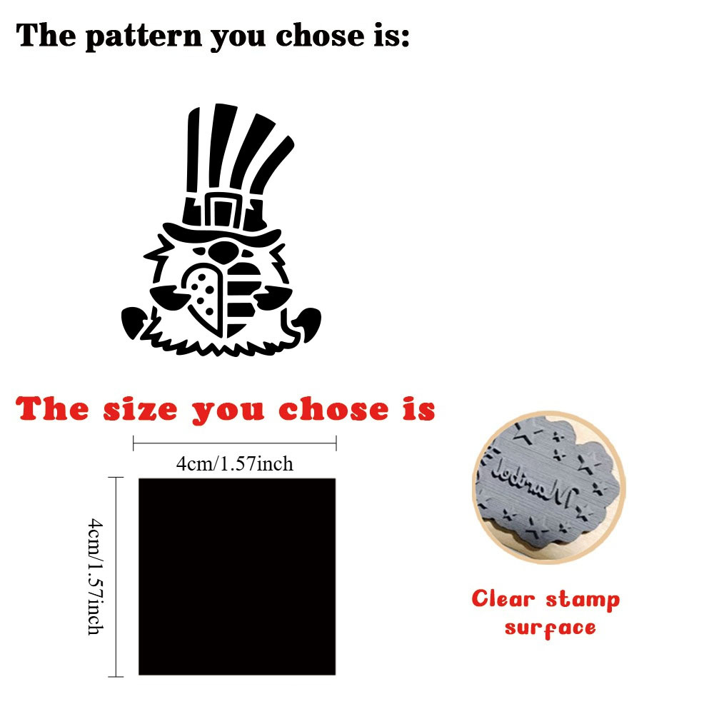 Cute Cartoon Gnome Wooden Rubber Stamp