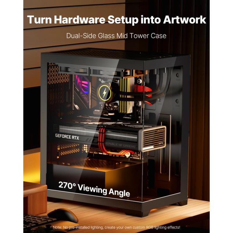 ATX Motherboard   Tower   with Dual 120mm Fans, High-Performance Cooling System, Black Chassis with Clear Side Panel & Cable  , Compatible with ATX/M-ATX/ITX Boards, GPU/PSU, Durable Construction for Gaming & Workstation PCs, Multiple Expansion Slots,  , Computer Setup, Sleek Chassis,  , Sturdy Build,   Materials, Atx Compatible, Atx Motherboard,  , Workstation Users, Motherboard Cpu Combo, Placa   Pc,  