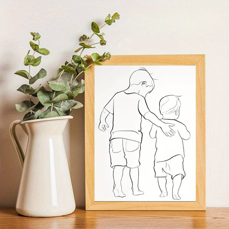 1pc Line Canvas Poster, Unframed Big & Art Print, Versatile Wall Decor For Bedroom, Living Room, Cafe, Holiday Gifts - Christmas, Thanksgiving, New Year, Ramadan Decor, Easy Hanging