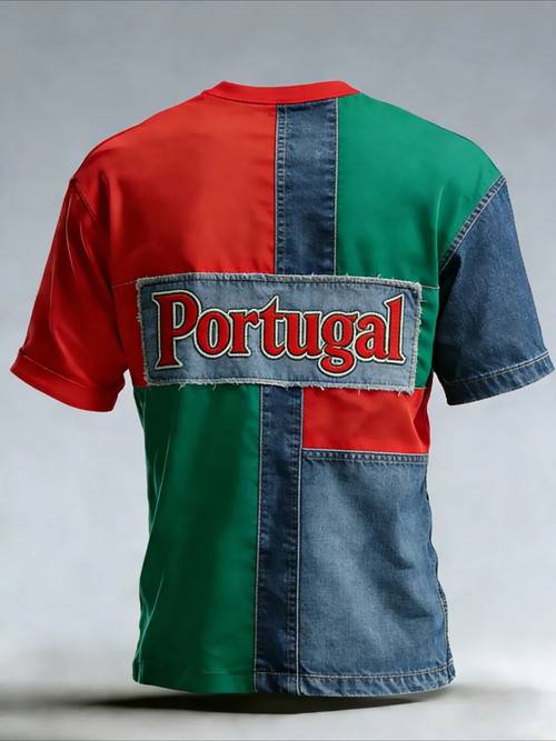 portuguese football short sleeved round neck t shirt is suitable for daily wear breathable comfortable and cool summer t shirt souvenirs used as gifts for men