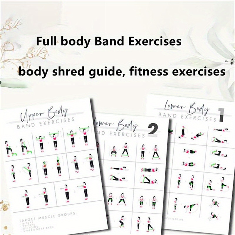 

Full Body Band Exercises, Body Guide, Fitness Exercises, Upper Body Exercises, Booty Exercises, Leg Exercises, Resistance Training, Set Of 3, 8x10 Inch , 2d, Room Decor