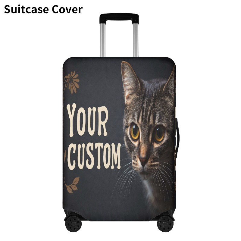 TEMU Luggage Cover, Personalized Suitcase Cover, Suitcase Protector Add Your Design Washable Elastic Baggage Covers For Business Vacation 18-30 Inch
