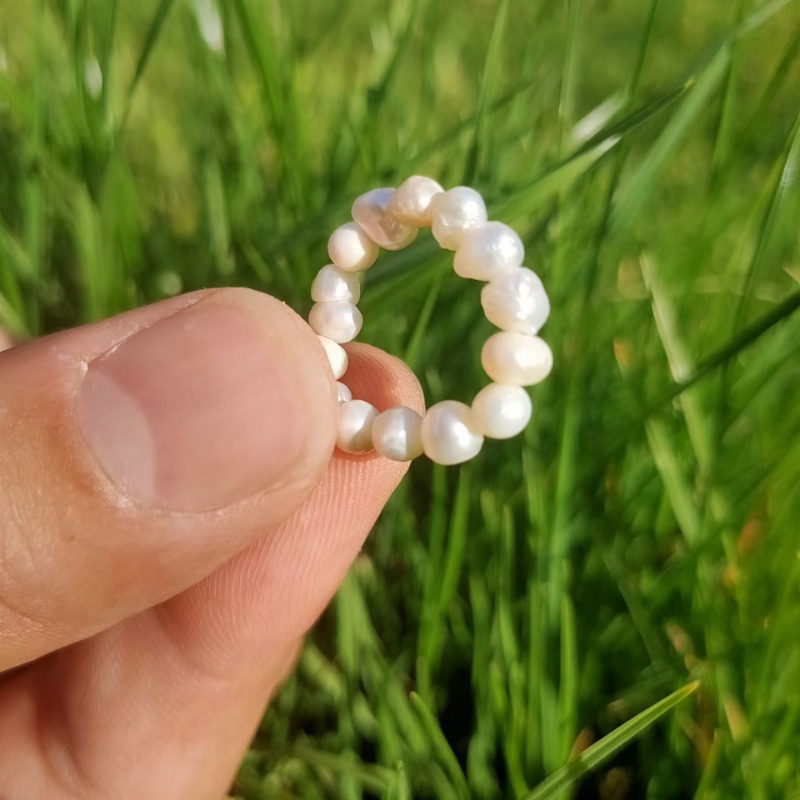 Image of 1 Minimalist Fashion Irregular Freshwater Pearls Ring Teenager's Ring, For Teenager, For Teenager