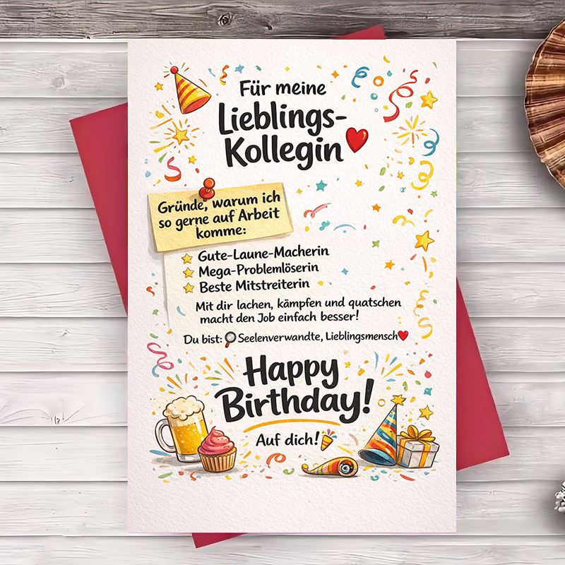 E-shop 2 Stück (ein Umschlag eine Grußkarte) Geburtstagskarte für den Lieblingskollegen – Feiern Sie Arbeitsfreundschaft – Perfektes Geschenk für