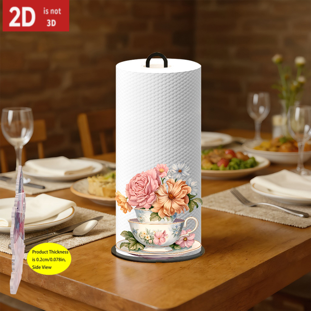 Impressão 2D, 1 Suporte de Papel de Seda com Floral em Acrílico, Suporte de Exibição de Artesanato em Acrílico,…: retailer-supplied image