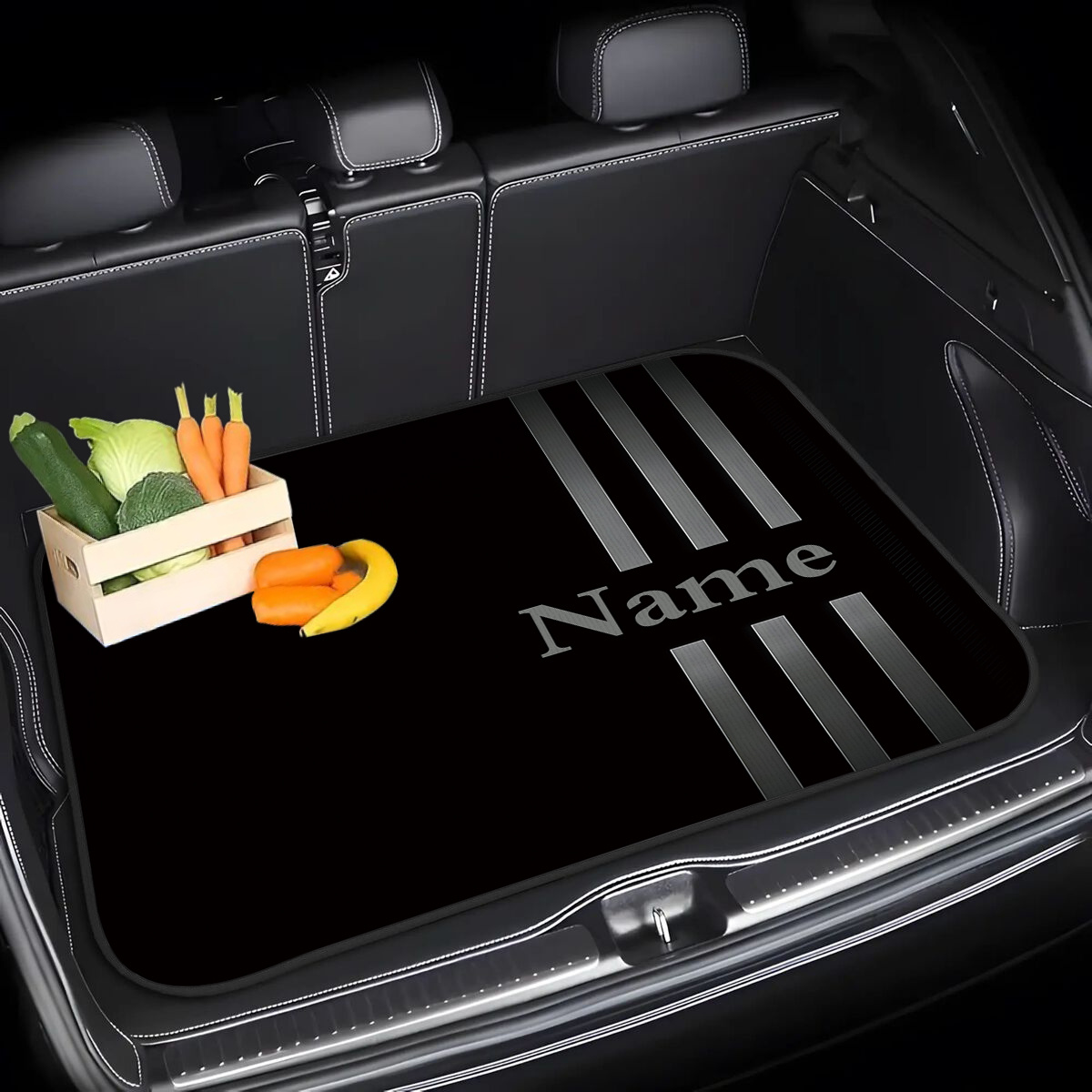 TEMU 1 Item. A Personalized Car Trunk Mat Featuring , Designed In White—compatible With Any Car Model. An Ideal Unisex Present For Of The Year, An