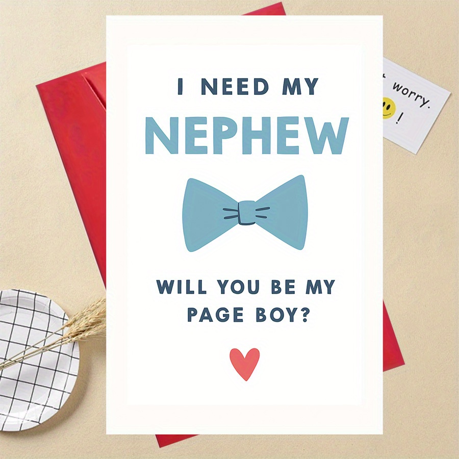 TEMU 1pc Funny "will You Be My Page Boy" Card For Nephew - Wedding Proposal Gift Idea For Groom Party Ceremony