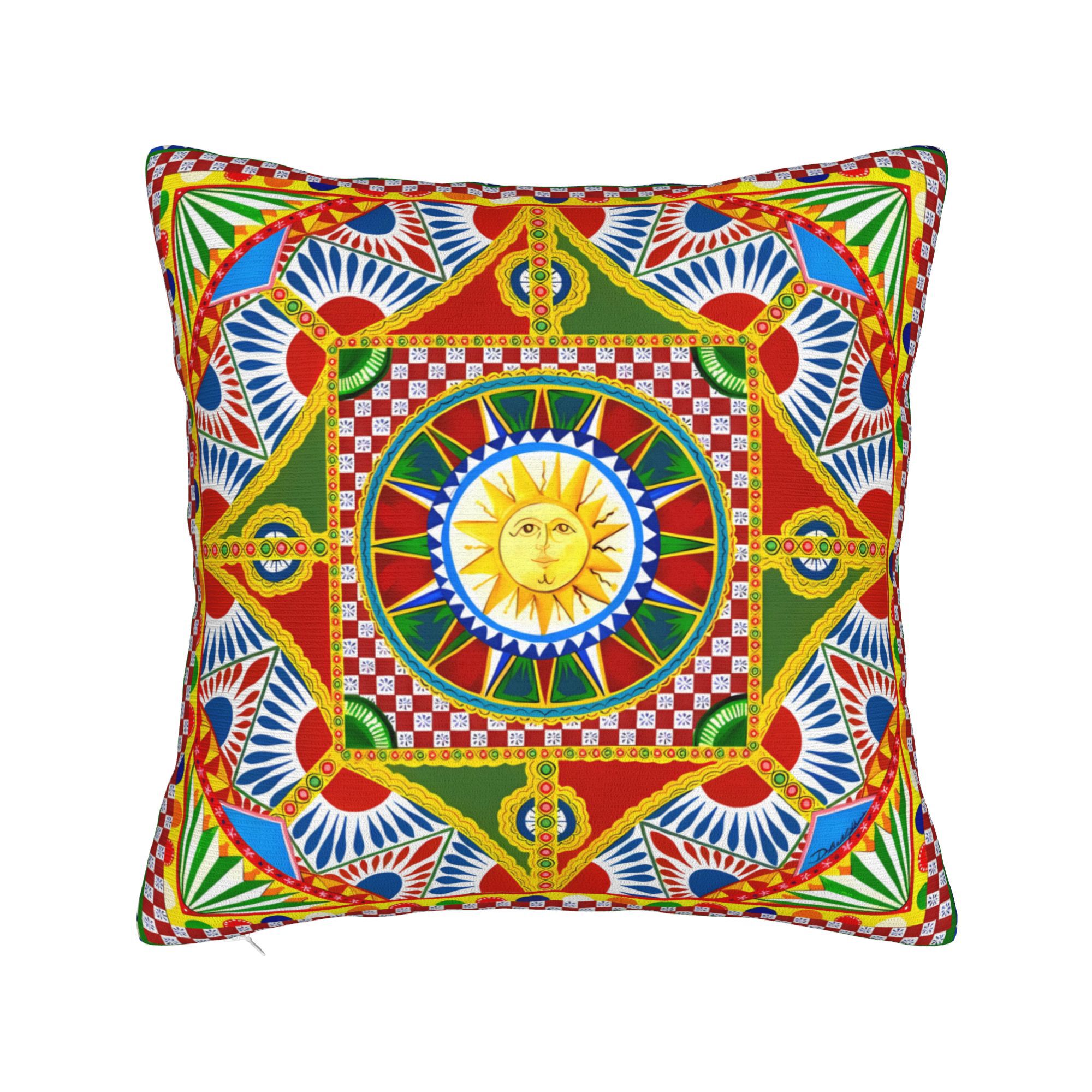TEMU 2d Flat - 2d Print Design Sicily Throw Pillowcase For Sofa Covers Decorative Double-sided Print Machine Washable With Zipper Closure