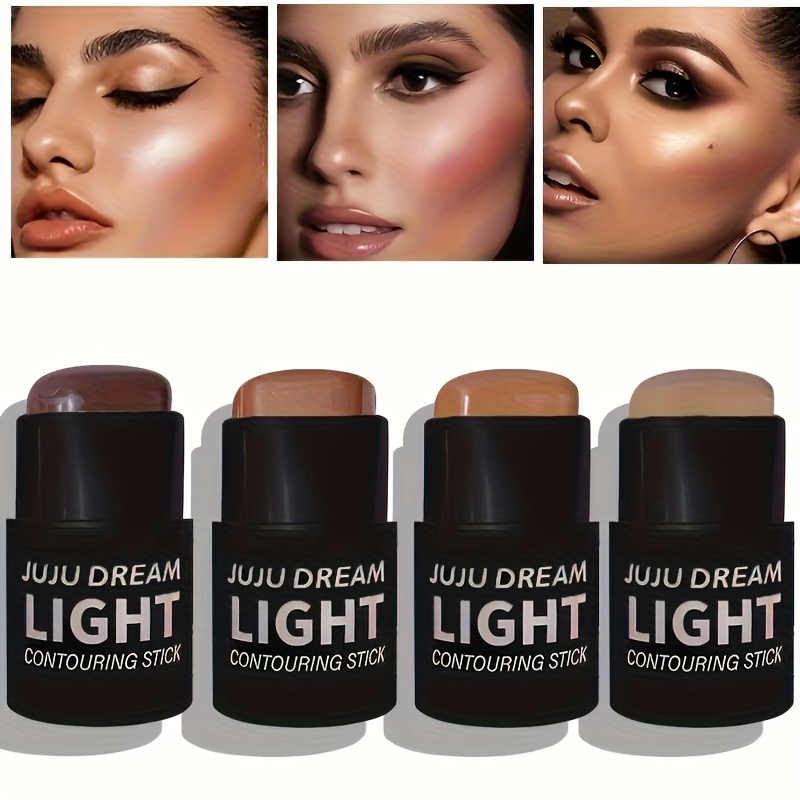 Image of 4-pack 4-color Contour Sticks, Waterproof, Long-lasting Makeup Effect, 3d Sculpting Contour, Natural Radiance, Perfect For Medium