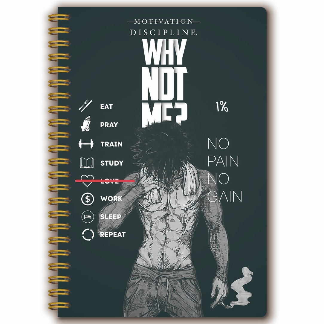 E-shop 1 Stück vielseitiges Selbstdisziplin-Themen-Cover Spiralplaner-Notizbuch | 5,5x8,3 Zoll | Ideal für Fitnessbegeisterte zur täglichen