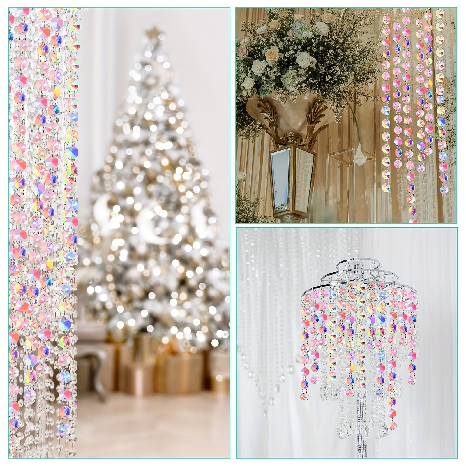 

A Set Of 230 Luxurious Glass Crystal Bead Strings For Stage Decoration, Christmas Trees, Weddings, And Party Decor.