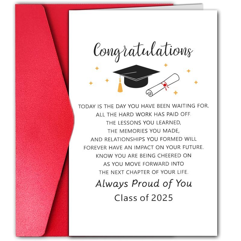 

1pc Graduation Card For , Encouragement And Of You Note, , Suitable , Teachers, And , With Envelope, For 14+ Age Group