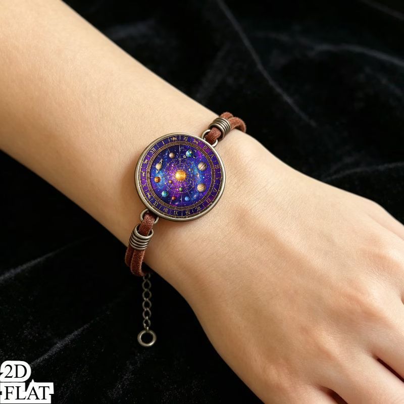 2D Flat Pattern Vintage Bracelet, Fashion Bangle Gift